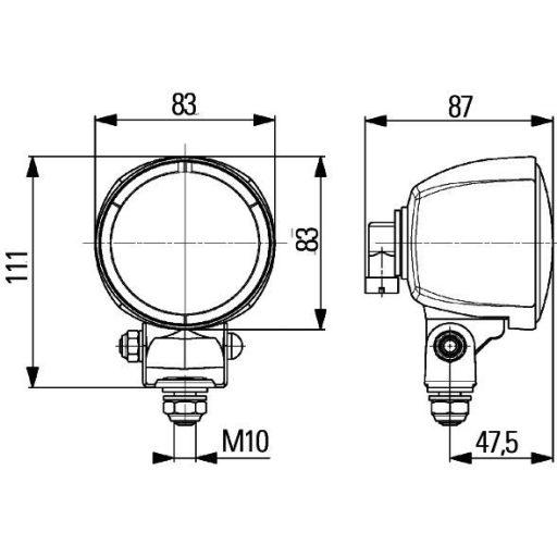 Hella Halogen munkalámpa kör alakú 1700 lm 65 W