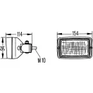 Hella Halogen munkalámpa téglalap alakú 70 W