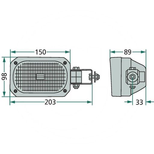 Longlife Halogen munkalámpa téglalap alakú 55 W