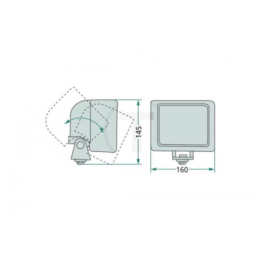 Longlife Halogen munkalámpa téglalap alakú 55 W