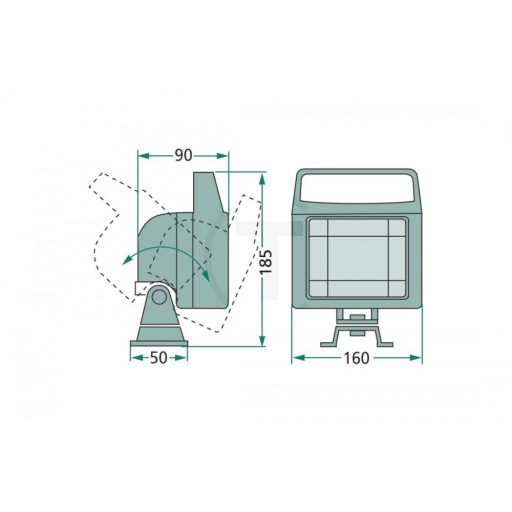 Longlife Halogen munkalámpa téglalap alakú 70 W