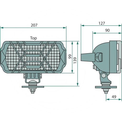 Longlife Halogen munkalámpa téglalap alakú 55 W