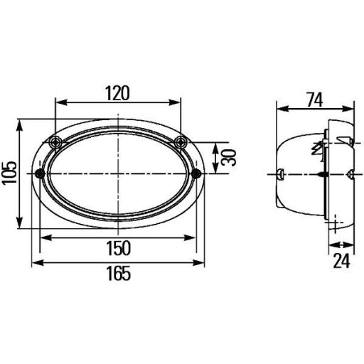 Hella Halogen munkalámpa ovális alakú 55 W