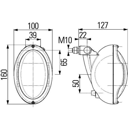 Hella Halogen munkalámpa ovális alakú 110 W