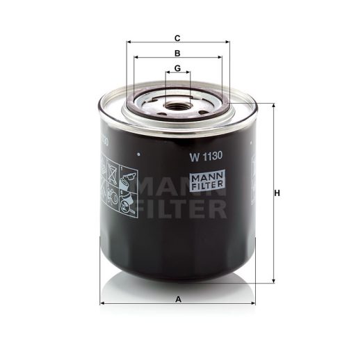 MANN FILTER olajszűrő 565W1130 - Hürlimann