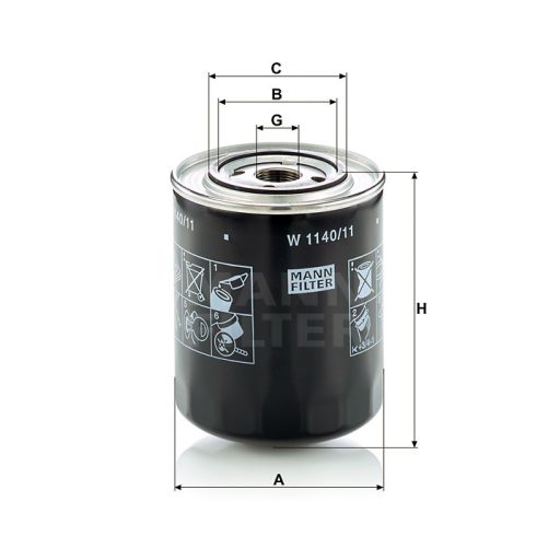 MANN FILTER olajszűrő 565W1140.11 - New Holland
