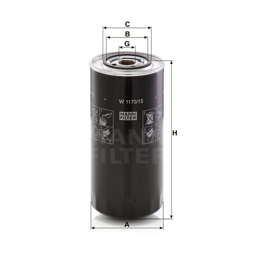 MANN FILTER olajszűrő 565W1170.15 - New Holland