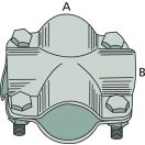 Kétrészes keresztbilincs 34 x 34 mm
