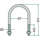 Horganyzott kengyelcsavar anyával 27 x 46 mm