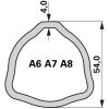 Bondioli & Pavesi kardántengely G7, 1210 mm, munkagépoldali külső villa nélkül traktoroldali 1 3/8-6