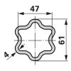 Walterscheid kardántengely P700, 1210 mm, külső villák nélkül perselyfenékkenéssel