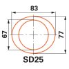 Walterscheid kardántengely W2300S, 1210 mm, SD25Z perselyfenékkenéssel