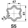 Walterscheid kardántengely W2500, 1210 mm, SD25, külső villák nélkül perselyfenékkenéssel