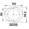 Walterscheid kardántengely W2600, 860 mm, SD35, külső villák nélkül perselyfenékkenéssel