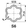 Walterscheid kardántengely W2600, 1210 mm, SD35, külső villák nélkül perselyfenékkenéssel