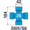 Walterscheid kardántengely P600, 810 mm, PG30, külső villák nélkül perselyfenékkenéssel