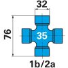 Walterscheid kardántengely-fél W2400, 1130 mm, SD25 külső, 1b