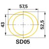 Walterscheid kardántengely W2100, 560 mm, SD05 alsó perselykenéssel