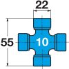 Walterscheid kardántengely W2100, 710 mm, SD05 alsó perselykenéssel