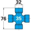 Weasler kardántengely AW35S, 760 mm, nyírócsapos tengelykapcsolóval 2920 Nm