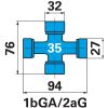 Weasler nagy hajlásszögű kardántengely AW35-80, 1010 mm, nyírócsapos tengelykapcsolóval, 1860 Nm