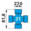 Weasler nagy hajlásszögű kardántengely AW21-80, 1010 mm, amerikai típus