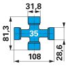 Weasler széles szögű kardántengely AW35-80, 1210 mm amerikai kivitel