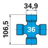 Weasler nagy hajlásszögű kardántengely AW36-80, 1510 mm, amerikai típus