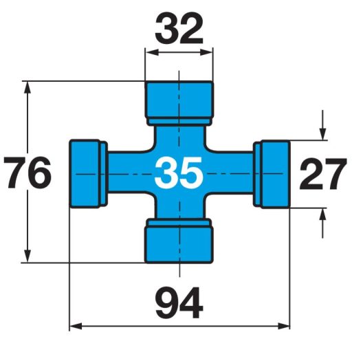 Weasler nagy hajlásszögű kardántengely AW35S-80, 860 mm