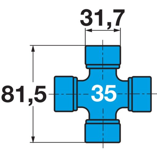 Weasler nagy hajlásszögű kardántengely AW35-50, 1010 mm