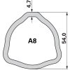 Weasler nagy hajlásszögű kardántengely AB8-80, 1210 mm, amerikai típus