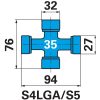 Walterscheid nagy hajlásszögű kardántengely WWE2480S, SDF25Z, 1310 mm