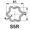 Walterscheid széles szögű kardántengely WWZ2480S, STF25Z, 1210 mm, külső villák nélkül