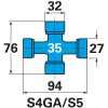 Weasler nagy hajlásszögű kardántengely AW35S-80, 1010 mm, nyírócsapos tengelykapcsolóval