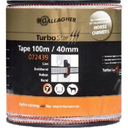 Gallagher villanypásztor szalag TurboStar 40mm fehér 100m