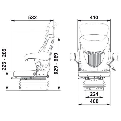 GRAMMER légrugós ülés 2401289043