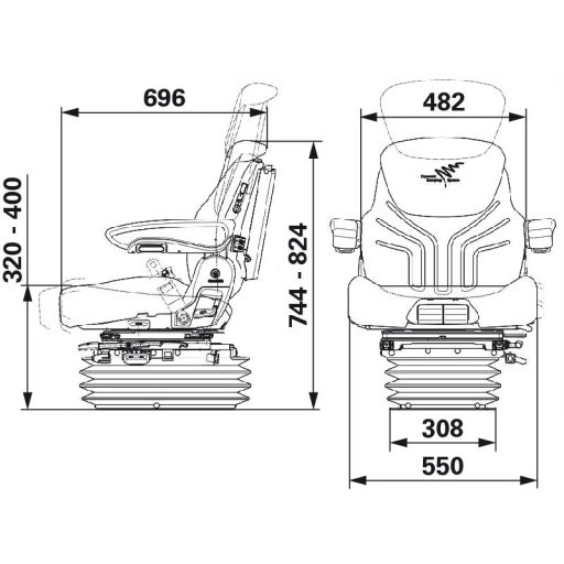 GRAMMER légrugós ülés 2401288545
