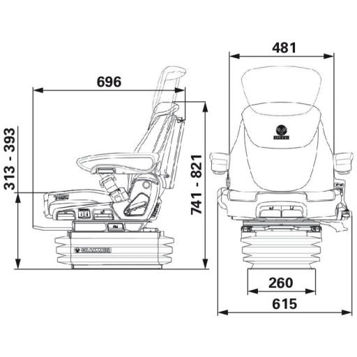 GRAMMER légrugós ülés 2401288768