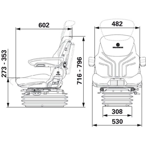 GRAMMER légrugós ülés 2401234485