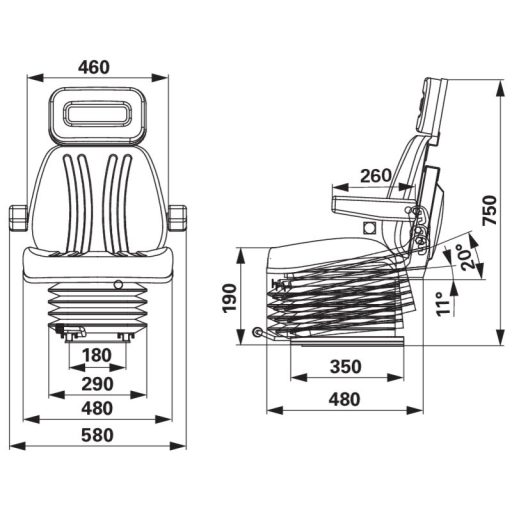 Longlife légrugós ülés 00152412
