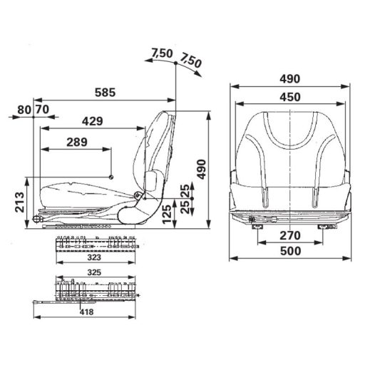 Seat mechanikus rugózású ülés 00152036