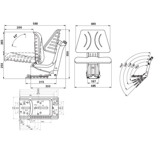 Longlife mechanikus rugózású ülés 00152070