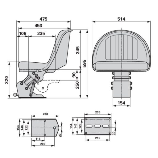 Longlife mechanikus rugózású ülés 00152204