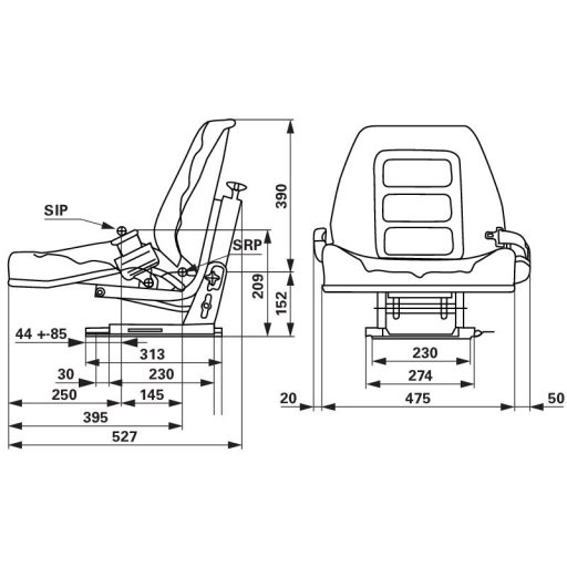 Longlife mechanikus rugózású ülés 00152407