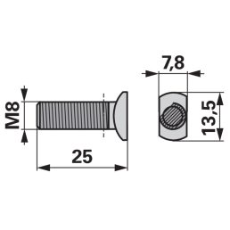 Rögzítőcsavar 00630340 - M8 x 25 mm