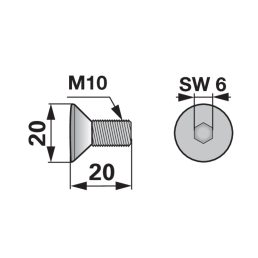 Rögzítőcsavar 00449330 - M10 x 20 mm