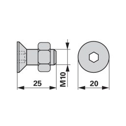 Rögzítőcsavar 00630300 - M10 x 25 mm