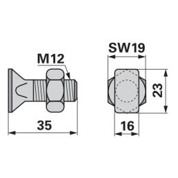 Rögzítőcsavar 00606810 - M12 x 35 mm