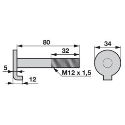 Rögzítőcsavar 00627304 - M12 x 80 mm