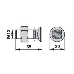 Rögzítőcsavar 00630216 - M12 x 35 mm